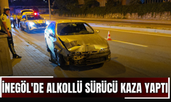 İnegöl'de Alkollü Sürücü Kaza Yaptı