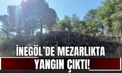 İnegöl’de mezarlıkta yangın çıktı!