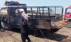 Kamyonet yanarak kullanılamaz hale geldi