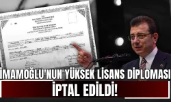 Ekrem İmamoğlu'nun yüksek lisans diploması iptal edildi!