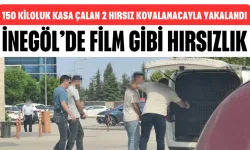 İnegöl'de 150 kiloluk kasa çalan 2 hırsız kovalamacayla yakalandı