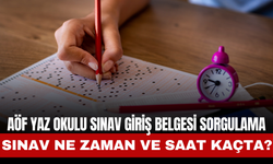 AÖF Yaz Okulu Sınav Giriş Belgesi Sorgulama 2025: Sınav Ne Zaman ve Saat Kaçta?