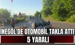 İnegöl'de Otomobil Takla Attı, 5 Yaralı