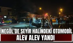 İnegöl’de Seyir Halindeki Otomobil Alev Alev Yandı