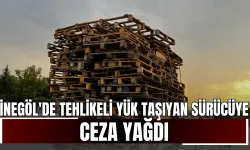 İnegöl'de tehlikeli yük taşıyan sürücüye, ceza yağdı