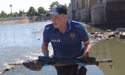 Meriç Nehri'nde suların çekilmesi ile tarihi tüfek bulundu