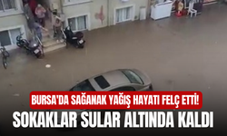 Bursa'da sağanak yağış hayatı felç etti! Sokaklar sular altında kaldı