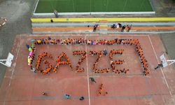 Balıkesir'de öğrencilerden 'Gazze' mesajı
