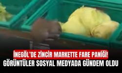 İnegöl’de zincir markette fare paniği! Görüntüler sosyal medyada gündem oldu