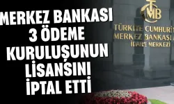 Merkez Bankası Üç Ödeme Kuruluşunun Lisansını İptal Etti