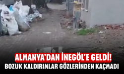 Almanya'dan İnegöl'e geldi! Bozuk kaldırımlar gözlerinden kaçmadı