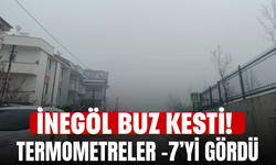 İnegöl buz kesti! Termometreler -7’yi gördü
