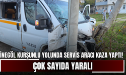 İnegöl Kurşunlu yolunda servis aracı kaza yaptı! Çok sayıda yaralı