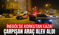 Bursa’da Korkutan Kaza! Çarpışan Araç Alev Aldı