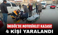İnegöl'de motosiklet kazası! 4 kişi yaralandı