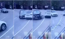 Uludağ yolunda kaygan zeminde kazalar kamerada