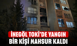 İnegöl TOKİ’de yangın! Bir kişi mahsur kaldı, dumandan etkilenenler var