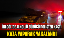 İnegöl’de Alkollü Sürücü Polisten Kaçtı, Kaza Yaparak Yakalandı
