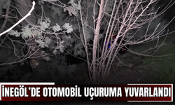 İnegöl’de Otomobil Uçuruma Yuvarlandı