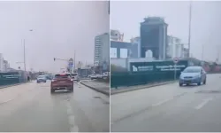 İzmir Yolu'nda Tehlikeli Dakikalar: Ters Yöne Girdi