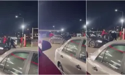 Bursa'da akaryakıt istasyonunda sürücülerin tekme tokat kavgası kamerada