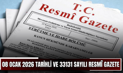08 Ocak 2026 Tarihli ve 33131 Sayılı Resmî Gazete