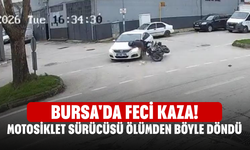 Bursa'da feci kaza! Motosiklet sürücüsü ölümden böyle döndü