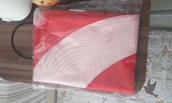 Bursa’da kuryeden Türk bayrağına hassasiyet! O anlar kamerada