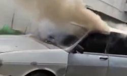 Bursa’da park halindeki otomobil alevlere teslim oldu