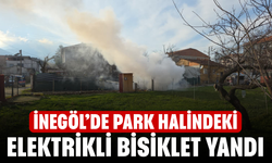 İnegöl’de Park Halindeki Elektrikli Bisiklet Yandı