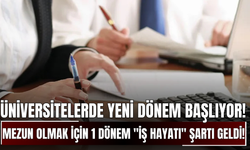Üniversitelerde Yeni Dönem Başlıyor! Mezun Olmak İçin 1 Dönem "İş Hayatı" Şartı Geldi!