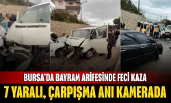 Bursa’da Bayram Arifesinde Feci Kaza: 7 Yaralı, Çarpışma Anı Kamerada