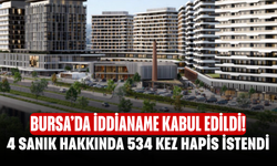 Bursa’da iddianame kabul edildi! 4 sanık hakkında 534 kez hapis istendi