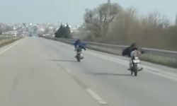 Bursa'da otoyolda yolunda pes dedirten görüntüler!