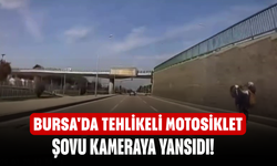 Bursa'da tehlikeli motosiklet şovu kameraya yansıdı!