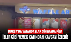 Bursa'da vatandaşlar sinemada film izler gibi yemek katından kavgayı izledi!