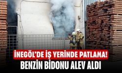 İnegöl’de İş Yerinde Patlama! Benzin Bidonu Alev Aldı
