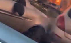 Kaza sonrası çocukların çığlıklarına rağmen kavga ettiler