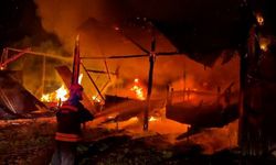 Bolu'da samanlığa yıldırım düştü! Samanlık ve traktör alev alev yandı