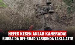 Bursa'da Off-Road yarışında takla attı! Nefes kesen anlar kamerada