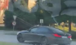 Bursa'da Trafiğe Açık Yolda Drift Attı!