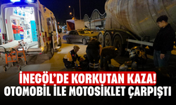 İnegöl’de Korkutan Kaza! Otomobil ile Motosiklet Çarpıştı