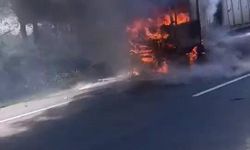 İnegöl'de tır alev alev yandı...