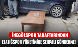 İnegölspor taraftarından Elazığspor yönetimine sehpalı gönderme!