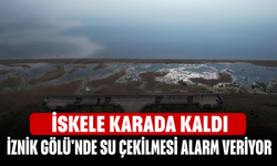 İskele karada kaldı! İznik Gölü'nde su çekilmesi alarm veriyor