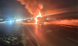 Karacabey’de tır yangını! Bursa yolu trafiğe kapandı