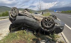 Bursa'da feci kaza! Otomobil takla attı