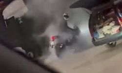 Bursa'da lastik yakan motosiklet böyle görüntülendi!