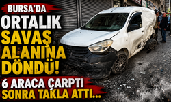 Bursa'da ortalık savaş alanına döndü! 6 araca çarptı sonra takla attı...