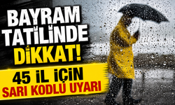 Bayram tatilinde dikkat! 45 il için sarı kodlu uyarı